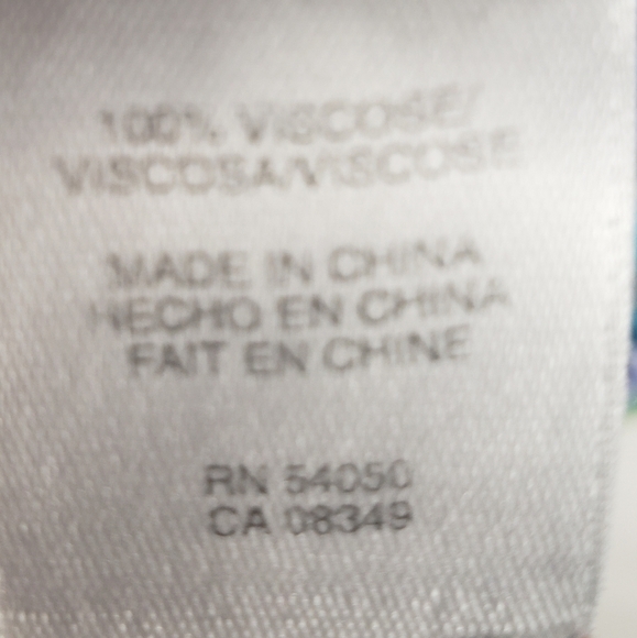 Jones New York Women's Blue & Green 3/4th Sleeve Drawstring Closure Shirt Sz 1X - Picture 9 of 9